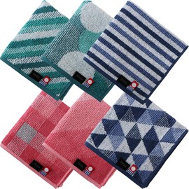imaa Imabari Towel, Certified Hand Towel, Towel Handkerchief, Made in Japan, Antibacterial, Odor Resistant, Cotton, Bamboo Rayon, Bamboo Fiber, Vacuum Compression Pack (6 Assorted Bamboo B)