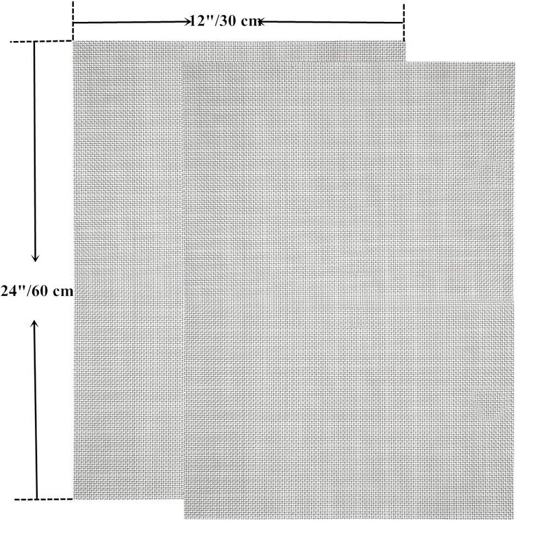 TIMESETL 2 Pack 304 Stainless Steel Woven Wire 5 Mesh,