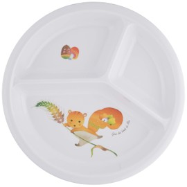 Markei Belli Child J25 BC Three-Divided Dish, Small, Squirrel