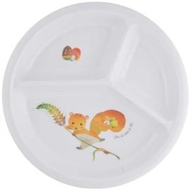 Markei Belli Child J25 BC Three-Divided Dish, Small, Squirrel