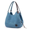 DOURR Women's Multi-pocket Shoulder Bag Fashion Cotton Canvas Handbag Tote