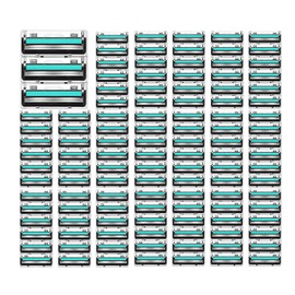 miechua Mens Razor Blade Refills2-Blade Razor Cartridges with Lubricating Strip Compatible with Atra razor handles. 120 Count, Delivers a Clean, Close Shave