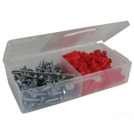 L.H. Dottie K6HX Anchor Kit, Hex/Phillips/Slotted, 10 by 1-Inch Length Screw, 22 Anchor, Red