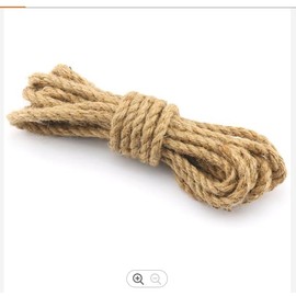 Natural Brown Jute Rope Hessian Braided Twisted Rustic Shabby Burlap Cord Decking Boating DIY Garden (15, 8 mm)