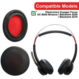 Voyager Focus UC B825 Ersatz-Ohrpolster, kompatibel mit Plantronics Voyager Focus UC B825 Binaural, Blackwire 5220 5210 7225, Voyager Focus 2 UC USB-A Headset-Ohrpolster