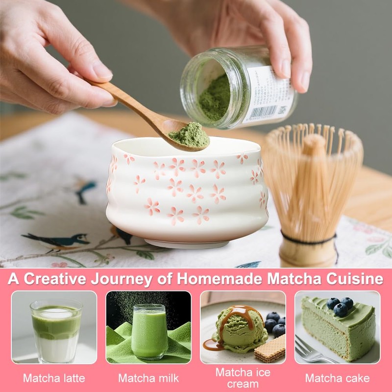 XPJBKC Matcha Whisk Set, 5 PCS Matcha Set Pink, Reusable
