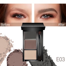 Eyebrow Powder Kit,Eye Brow Powder for Women Long-Lasting Waterproof Three Colors Brow Filler Get Full Defined Natural Brows,Eyebrow Contour Palette with Mirror & Eyebrow Brush,sombra para cejas
