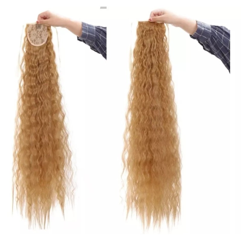 TASSYME ACCESORIOS Coleta Extra Larga Dorada Rizada Mujer Moderna Bonita