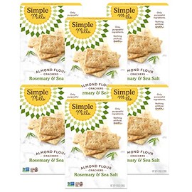 Simple Mills Almond Flour Crackers, Rosemary & Sea Salt - Gluten Free, Vegan, Healthy Snacks, 4.25 Ounce (Pack of 6)