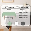 ATsense Tablecloth, green, linen look, 100% washed cotton, square, 140