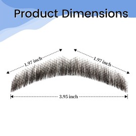 MODERN QUEEN Fake Beard, Human Hair Fake Mustache, 100% Handmade, Reusable Soft Lace Beard, Highly Realistic, Suitable for Costume Parties, Dramas, Role-Playing, Movies, And Stage Performances(Black)