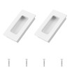 MOROBOR Recessed Finger Flush Pulls, 2pcs Warm White Rectangular Aluminum