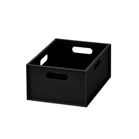 JEJ Astage Storage Box, Calo Cube, Vertical Half, Dark Brown, Box, Interior Goods, (W x D x H) (approx): 7.7 x 10.6 x 4.7 inches (19.5 x 27 x 12 cm)