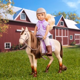 Lori LO31217Z 6" Riding Doll, Marjorie w/Horse, Maple, Multicoloured, 6 inches