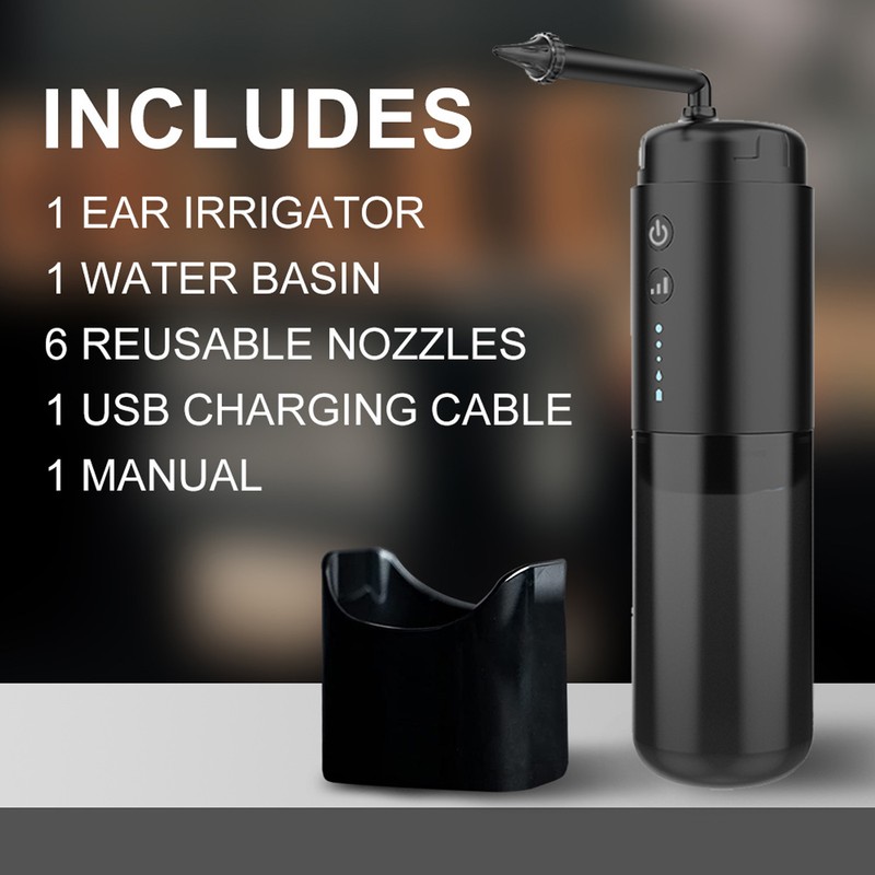 Electric Ear Cleaner with 2 Types Nozzles 3 Modes Auto