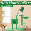 41 Inches Cactus Cat Tree Tower with Scratching Post, Tall