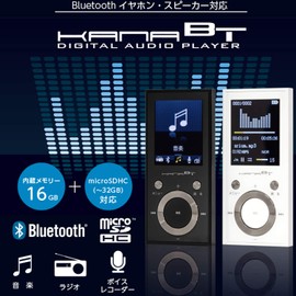 Green House KANABT GH-KANABT16-BK Bluetooth 4.1 MP3 Player, MicroSD Compatible, FM Radio/Voice Recorder, Built-in 16 GB, Black
