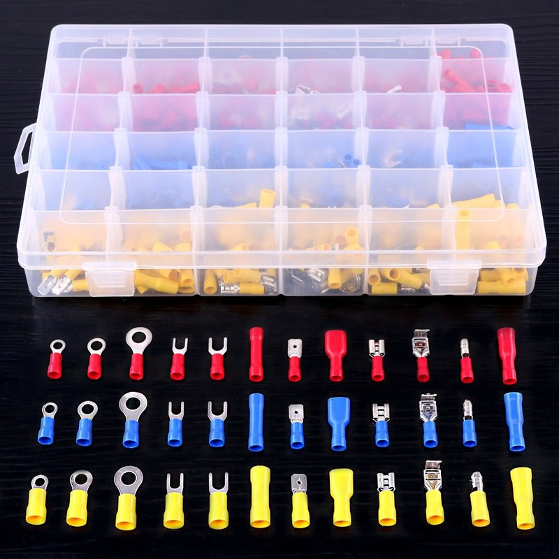 Glarks 540pcs 22-16/16-14/12-10 Gauge Mixed Quick Disconnect Electrical Insulated Butt