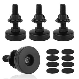 4pcs Adjustable Table Feet, Black Adjustable Furniture Levelers Heavy Duty Furniture Leveling Feet with T- Nut Kit 3/8”-16 Thread Adjustable Cabinet Legs Levelers for Table Chairs Sofa Cabinet Raiser