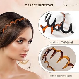 Diadema Con Forma de U Y Peineta de Dientes, Diademas de Cráneo Alto Para Cabello de Mujer, Diademas Coreanas Reversibles Con Dientes, Regalos para Ad