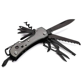 Lumbor37 - Herramienta Multiusos, 12 en 1 Herramientas Multitool de Acero Inoxidable, Herramienta Multiusos Caterpillar para Abridor de vino Acampar Sobrevivir al Aire Libre etc