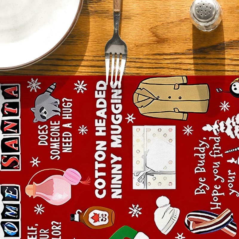 Funny Christmas Table Runner Happy Xmas Kitchen Dining Table Centerpiece
