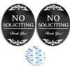 Elegant Black Oval No Soliciting Signs for Home - Set of 2, Premium 40 Mil Thick Aluminum, Laser Engraved, 4x5 inch, Durable & Weatherproof, Easy Mount with 3M Adhesive