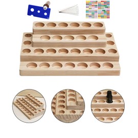 AMZTEMU Essential oil holder, Wooden Essential oil kit, Essential oil storage organizer Travel Display, Holds 30 Bottles with Oil opener, Stickers, Perfume test paper