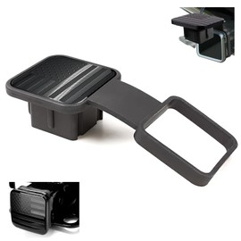 ijuicy Car Trailer Hitch Cover, TPU Anti-Rust Hitch Receiver Cover with American Flag, 2" Tow Hitch Cover, Car Exterior Modification Accessories, Suitable for Most Cars, Trailers (Black)