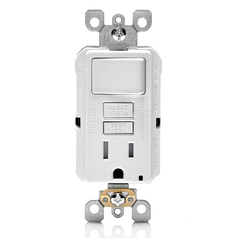Leviton GFSW1-W SmartlockPro Slim GFCI Combination Switch, Tamper-Resistant Receptacle with
