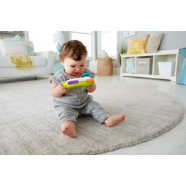 Fisher-Price HXB63 Learning Fun Game Controller for Babies and Toddlers in Green, Dummy Video Game with Music and Light Function for Babies from 6 Months, French Version