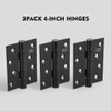 YAGU 3 Pack 4'' Door Hinges Brushed Black 4 x
