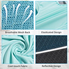 NiCola Dog Cooling Vest, Pink Breathable Dog Cooling Coats, Lightweight Summer Dogs Vest with Reflective Strip for Small to Large Dogs (Blue, S)