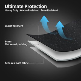 NOELIFE Padded Carry Bag for Blackstone 22 Inch Griddle & 17 Inch Tabletop Griddle with Hood Lid on Stand, 600D Water-resistant Outdoor Grill Carrying Case Fit for Model 1891 & 1814, Black (Bag Only)