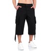 Surplus Trooper Legend 3/4 Mens Cargo Shorts, Black, L