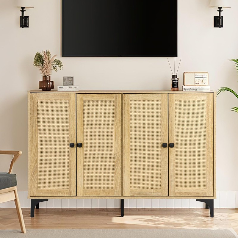 Rattan Cabinet, Buffet Cabinet with Storage