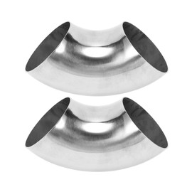 Motoforti 2 Pcs 90 Degree Mandrel Bend Elbow Car Modified Exhaust Pipe Tubing Piping 2.5" Inch OD Thickness 1.2mm/18GA 63x150x1.2mm 201 Stainless Steel 2pcs