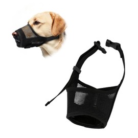 tiyiyok Maulkorb für Hunde Atmungsaktive Pet Mask mit Verstellbarkeit, verhindert Kauen und Beißen, komfortabel und sicher für Hundeführung, Schwarz, Größe L