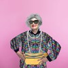 5 Pack Grey Old Lady Wig Granny Glasses Sequin Long