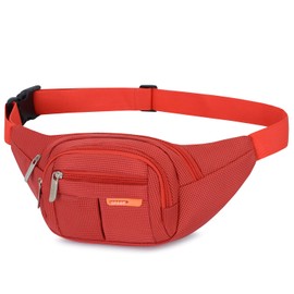 AirZyx Waterproof Bum Bag Suitable for Travel, Sports, Running and All Outdoor Activities, Waist Bag for Men and Women, red