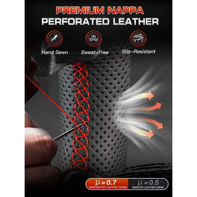 Tesfeel All-Leather Performance Steering Wheel for RAM 1500 (2013-2018) and