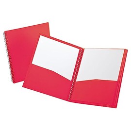 Oxford Pocket Folder, Duotang 8-Compartment Plastic Organizer, Letter Size, Ruby Red