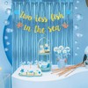 Two Less Fish in the Sea Gold Banner Balloons Blue
