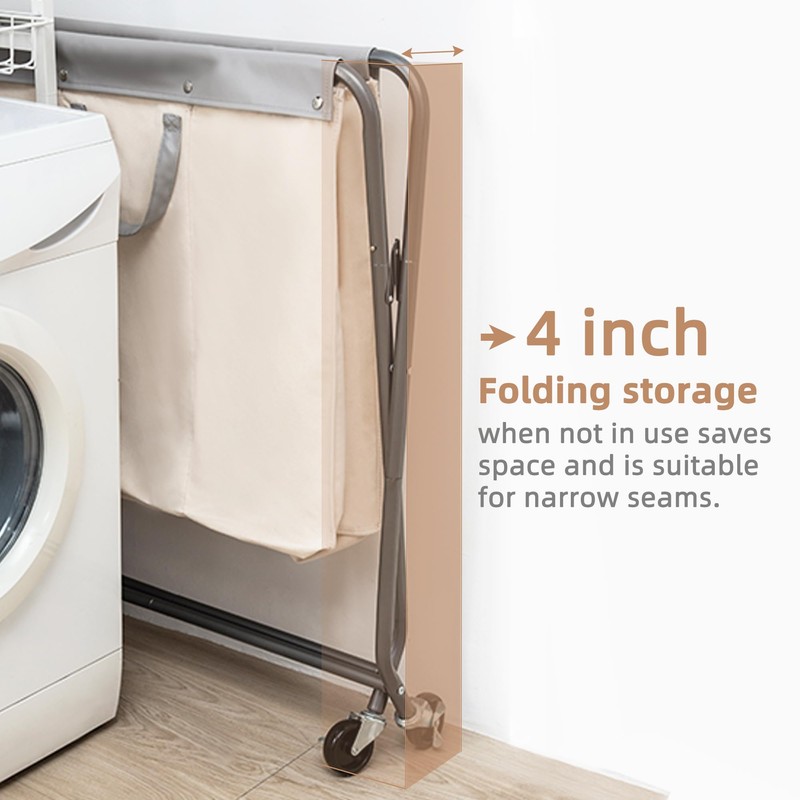 STORAGE MANIAC 160L Laundry Hamper with Wheels, Rolling Laundry Basket,