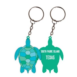 R and R Imports South Padre Island Texas Turtle Metal Keychain