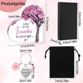 Vyuwast Gifts for Best Friend, Heart-Shaped Acrylic Home Decoration Gifts with Key Ring, Inspirational Birthday for Girlfriend, Sister, Wife and Mother