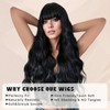 NOSTALGIA Brown Wig With Bangs Long Wavy Wig for Women
