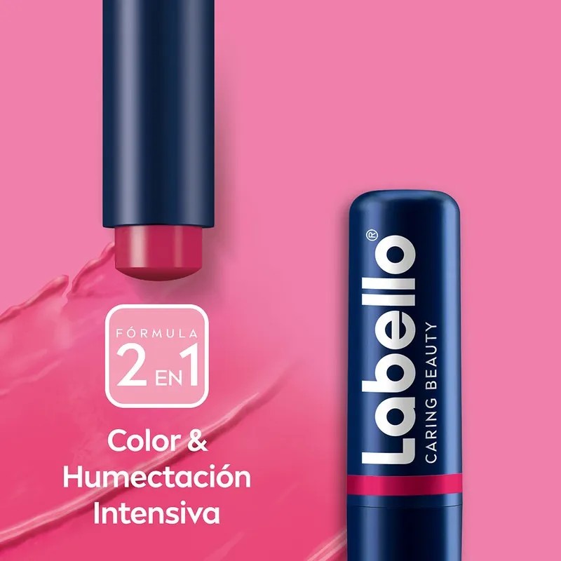 Bálsamo Labial Labello Caring Beauty 2 En 1 Color Pink
