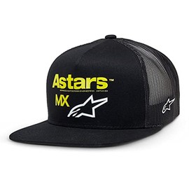 Alpinestars Men's First Moto Trucker Black/Black/Yellow Snapback Hat