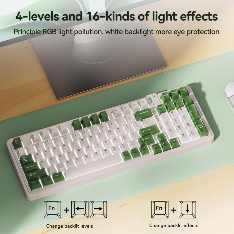 AUSDOM 98Pro Silent Mechanical Keyboard, Wireless Hot Swappable Gaming Keyboard